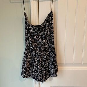 Forever 21 Monochrome Elephant Pattern Romper
